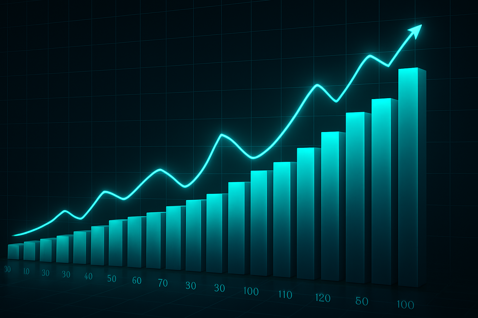 Data visualization graph showing growth